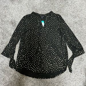 41 Hawthorn Black tie sleeve blouse, XS